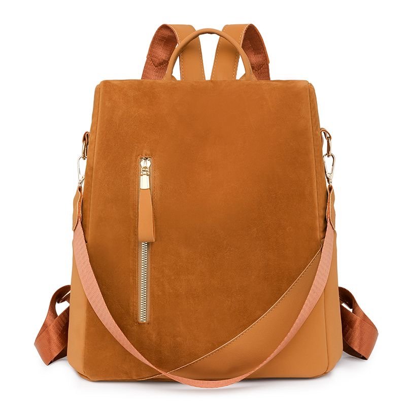 焦糖色多功能双肩包